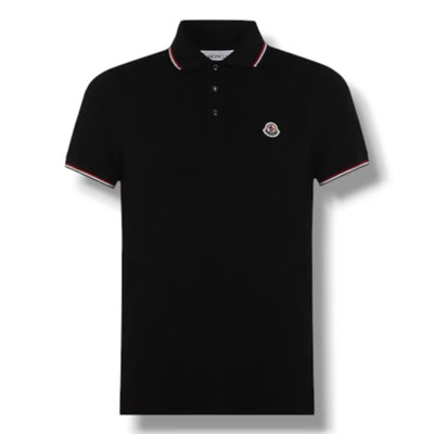 MONCLER LOGO POLO SHIRT BLACK