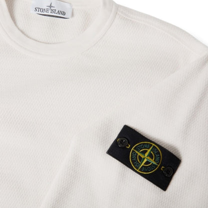 STONE ISLAND MESH CREW NECK SWEATSHIRT IVORY BEIGE