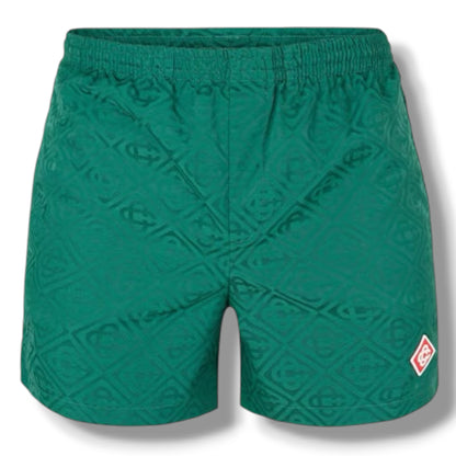 CASABLANCA DIAMOND T-SHIRT & SWIM SHORTS SET GREY & GREEN