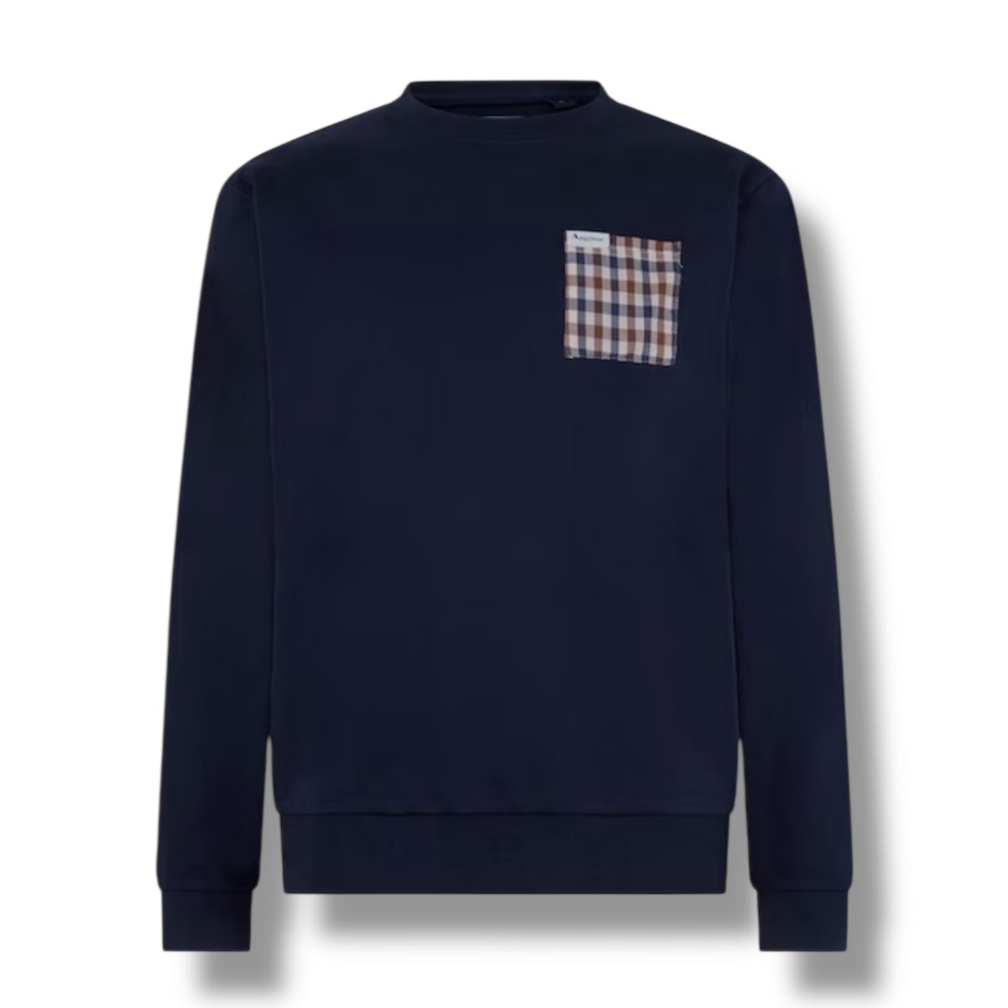 AQUASCUTUM POCKET PATCH SWEATSHIRT NAVY BLUE