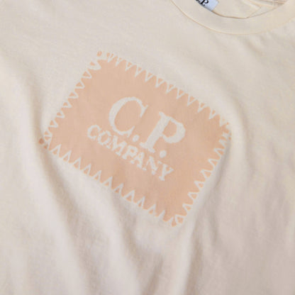CP COMPANY STAMP LOGO T-SHIRT BEIGE
