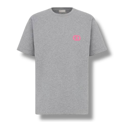 DIOR CD ICON LOGO T-SHIRT GREY - PINK