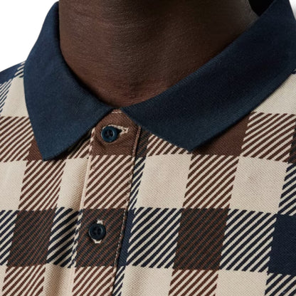 AQUASCUTUM BIG CHECK POLO SHIRT BROWN - BEIGE