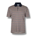 AQUASCUTUM SMALL CHECK POLO SHIRT BROWN - BEIGE