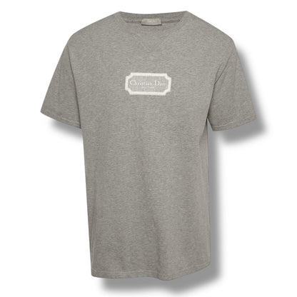 DIOR PLAQUE LOGO T-SHIRT GREY