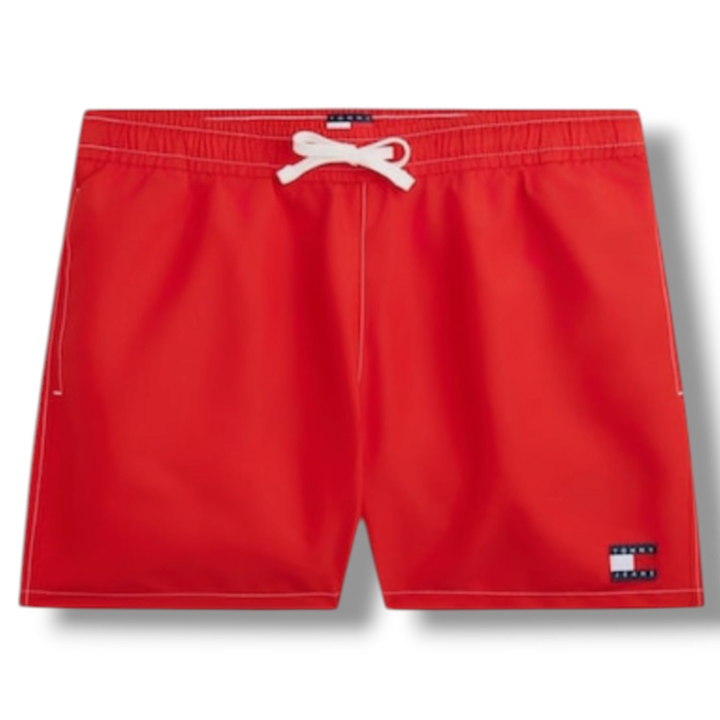 TOMMY HILFIGER SMALL LOGO T-SHIRT & SWIM SHORTS SET WHITE & RED