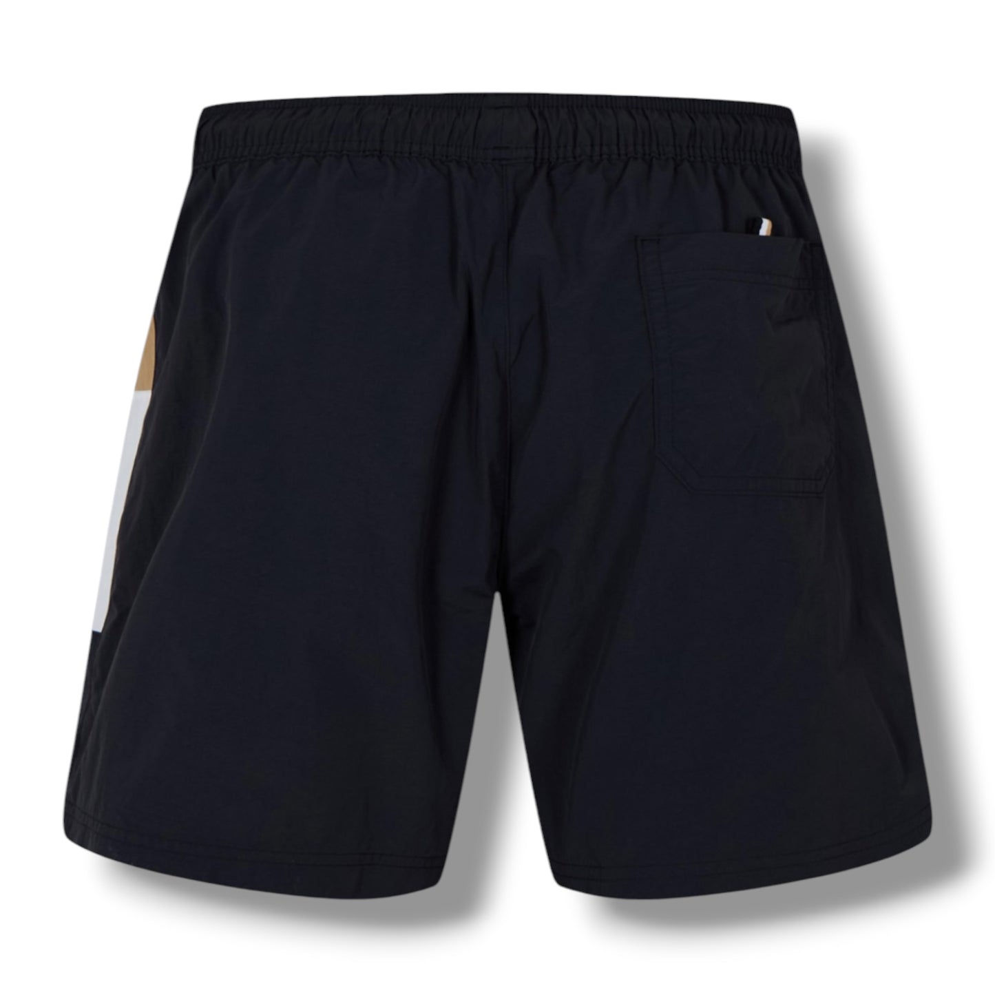 HUGO BOSS SLEEVE TRI TRIM T-SHIRT & SIDE TRIM SWIM SHORTS SET WHITE & BLACK