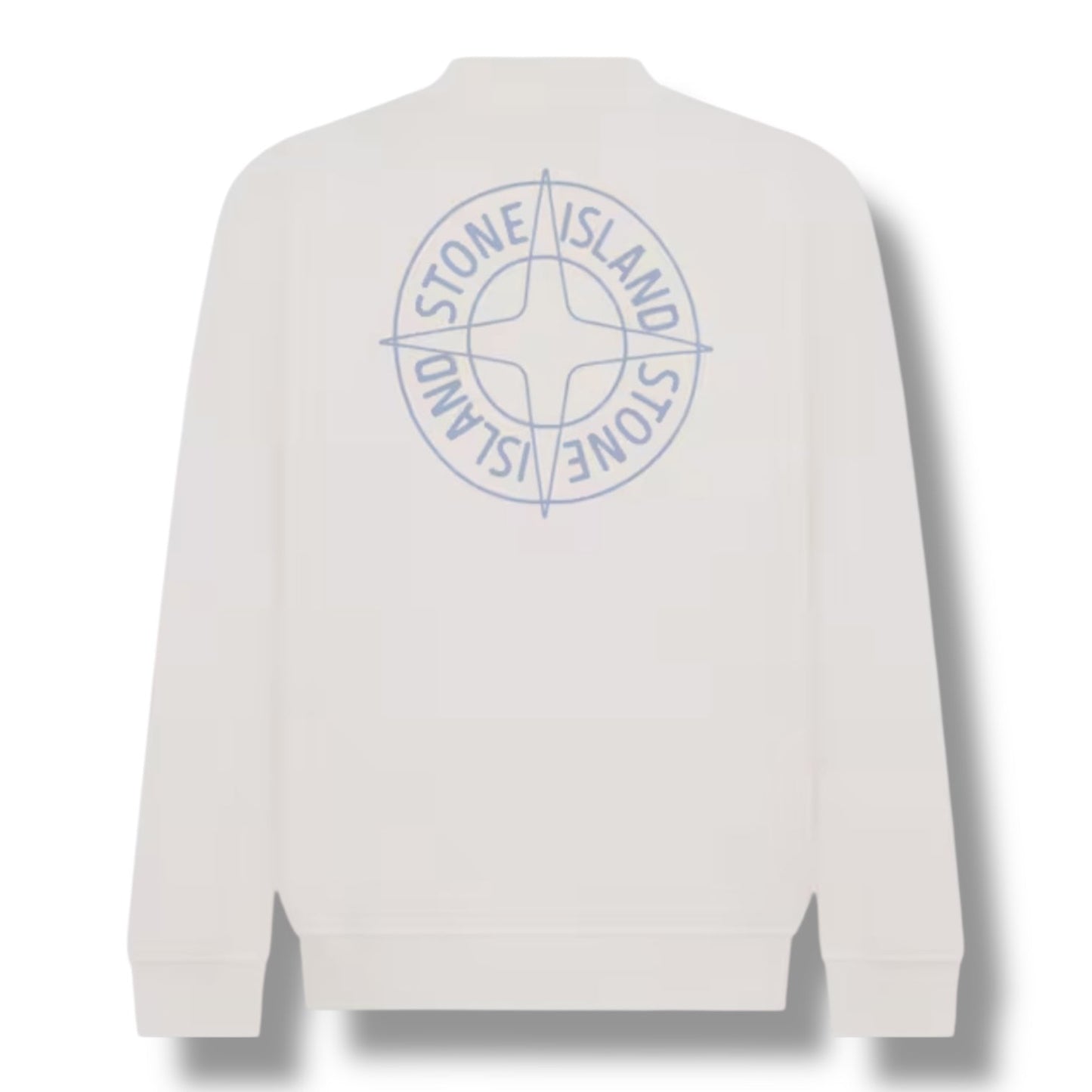 STONE ISLAND CREW NECK COMPASS BACK LOGO SWEATSHIRT IVORY BEIGE