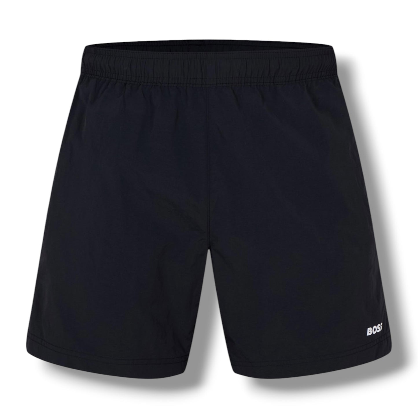 HUGO BOSS SLEEVE TRI TRIM T-SHIRT & SIDE TRIM SWIM SHORTS SET BEIGE & BLACK