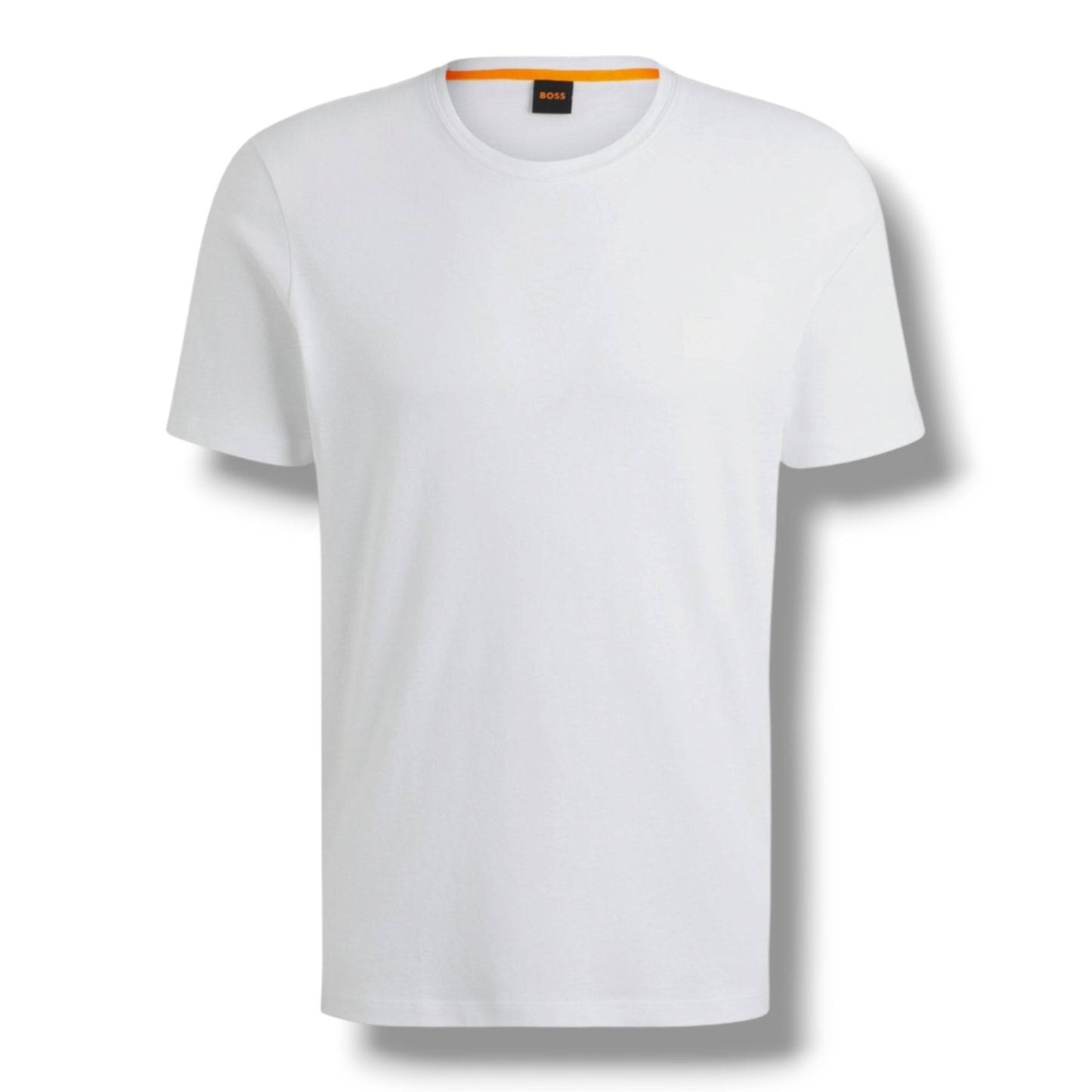 HUGO BOSS PATCH T-SHIRT & VERTI LOGO SWIM SHORTS SET WHITE & NAVY BLUE
