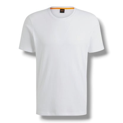 HUGO BOSS PATCH T-SHIRT & VERTI LOGO SWIM SHORTS SET WHITE & NAVY BLUE