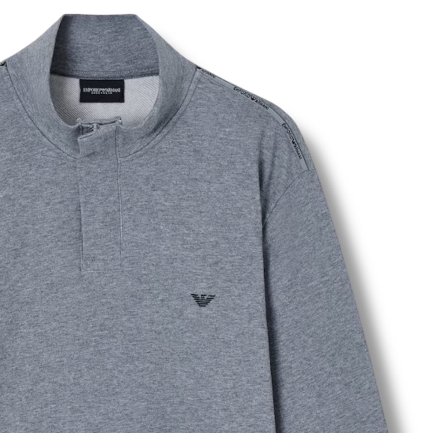 EMPORIO ARMANI TRIM 1/4 ZIP FULL TRACKSUIT GREY