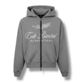 COLE BUXTON INTER FRONT LOGO ZIP UP HOODIE WASHED BLACK