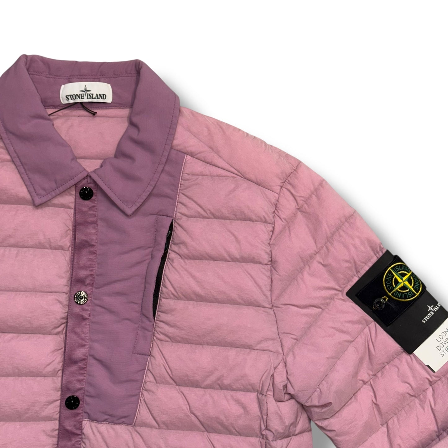 STONE ISLAND PADDED OVERSHIRT JACKET PINK