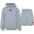 HUGO BOSS HUGO RED PATCH HOODIE & JERSEY SHORTS SET SKY BLUE