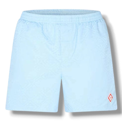CASABLANCA DIAMOND T-SHIRT & SWIM SHORTS SET LIGHT BLUE