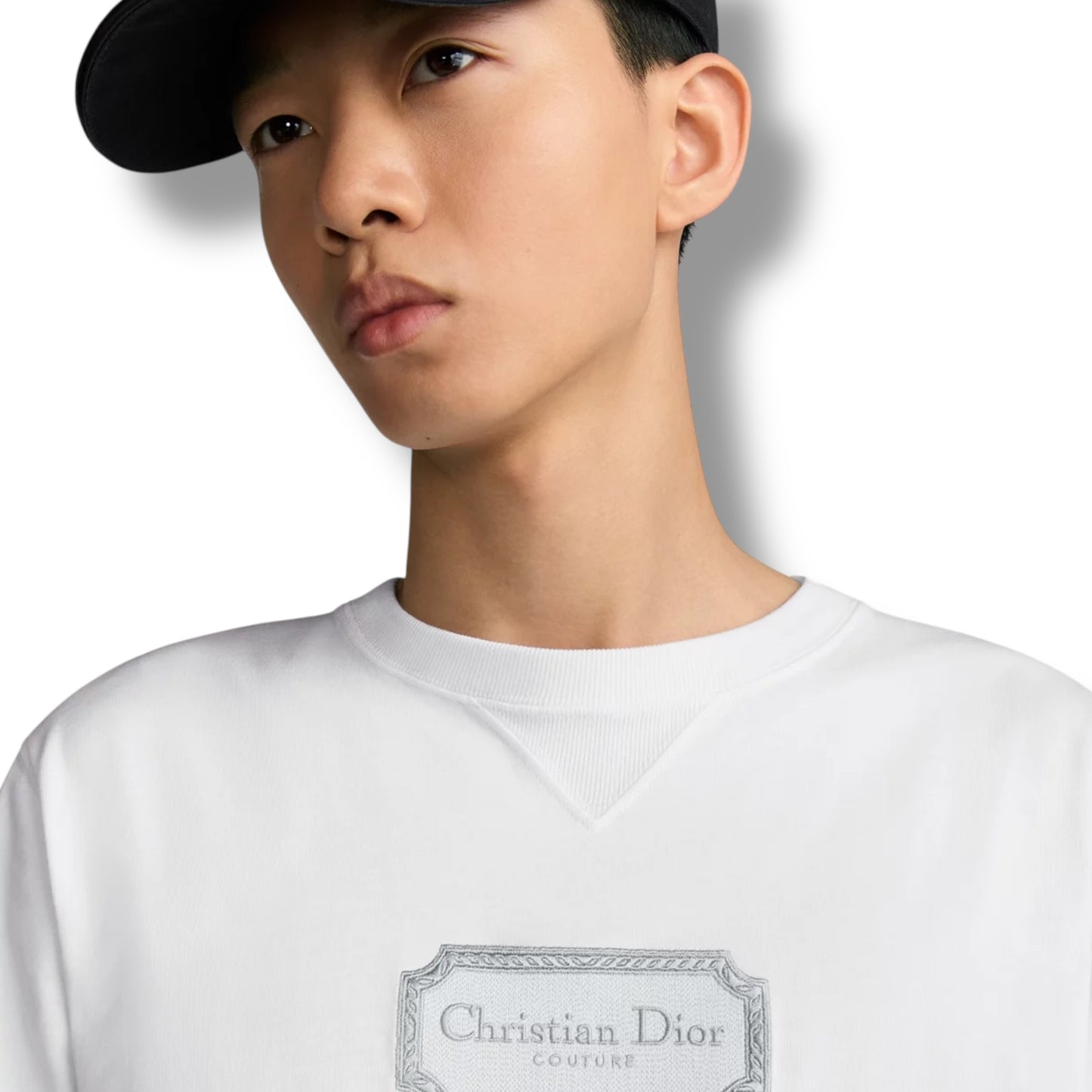 DIOR PLAQUE LOGO T-SHIRT WHITE