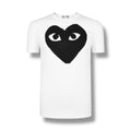 COMME DES GARÇONS PLAY LARGE HEART T-SHIRT WHITE - BLACK