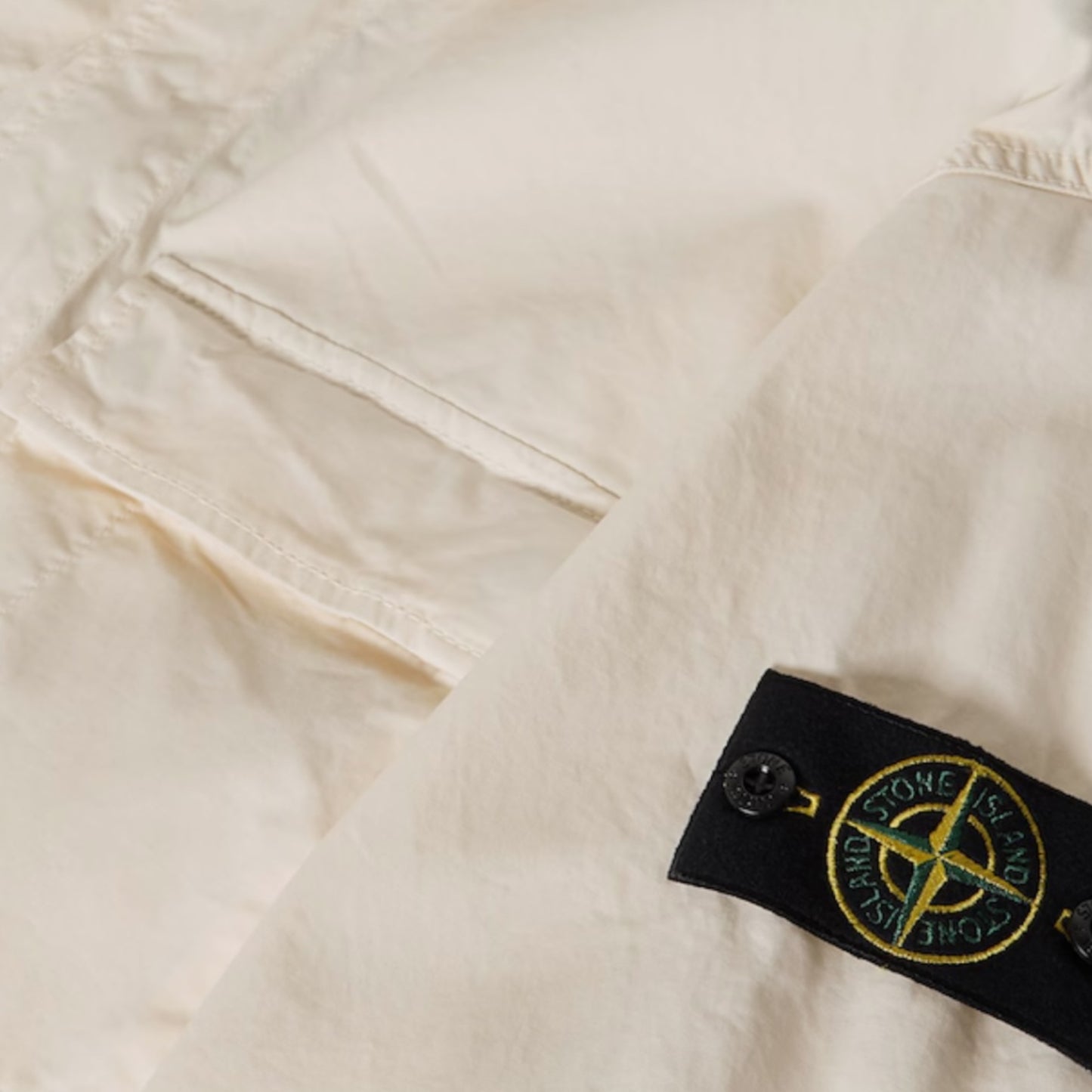STONE ISLAND SHORT SLEEVE GD OVERSHIRT IVORY BEIGE