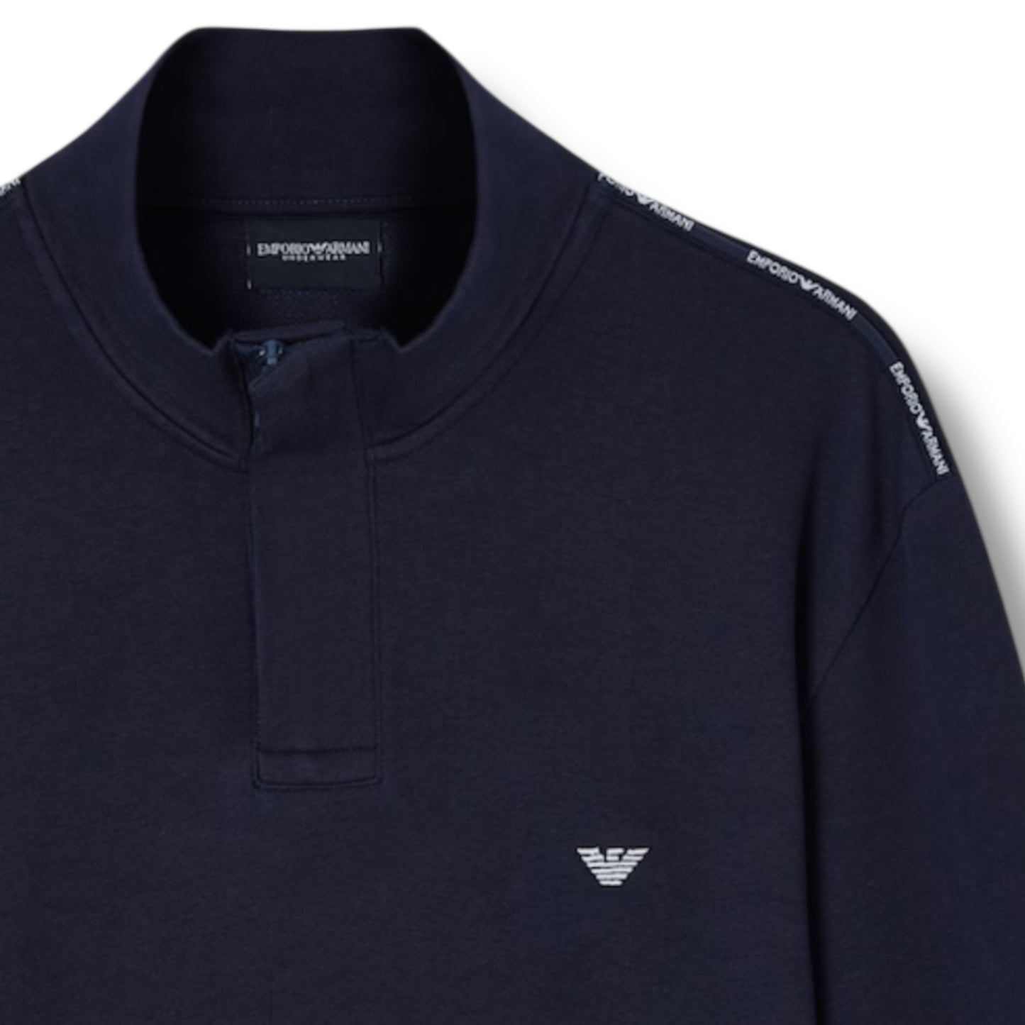 EMPORIO ARMANI TRIM 1/4 ZIP FULL TRACKSUIT NAVY BLUE