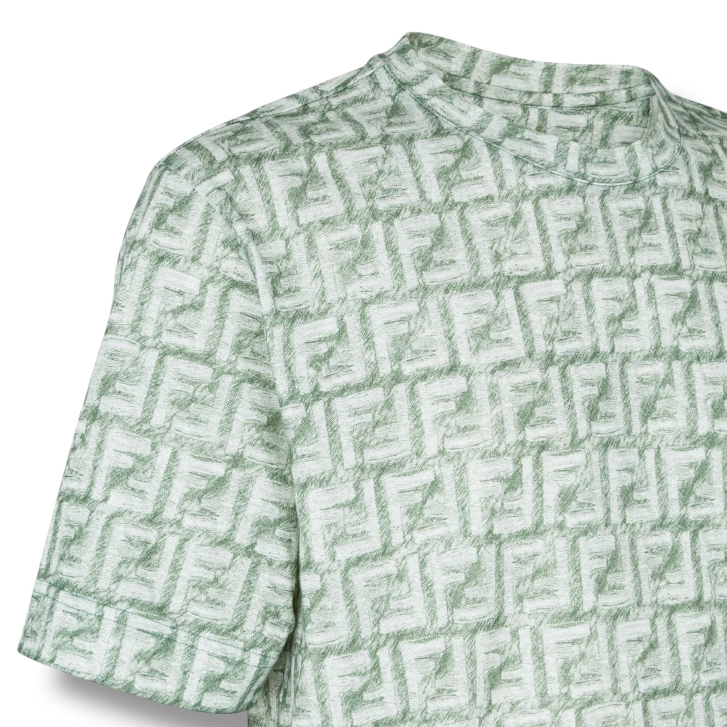 FENDI FF ALL OVER LOGO T-SHIRT GREEN