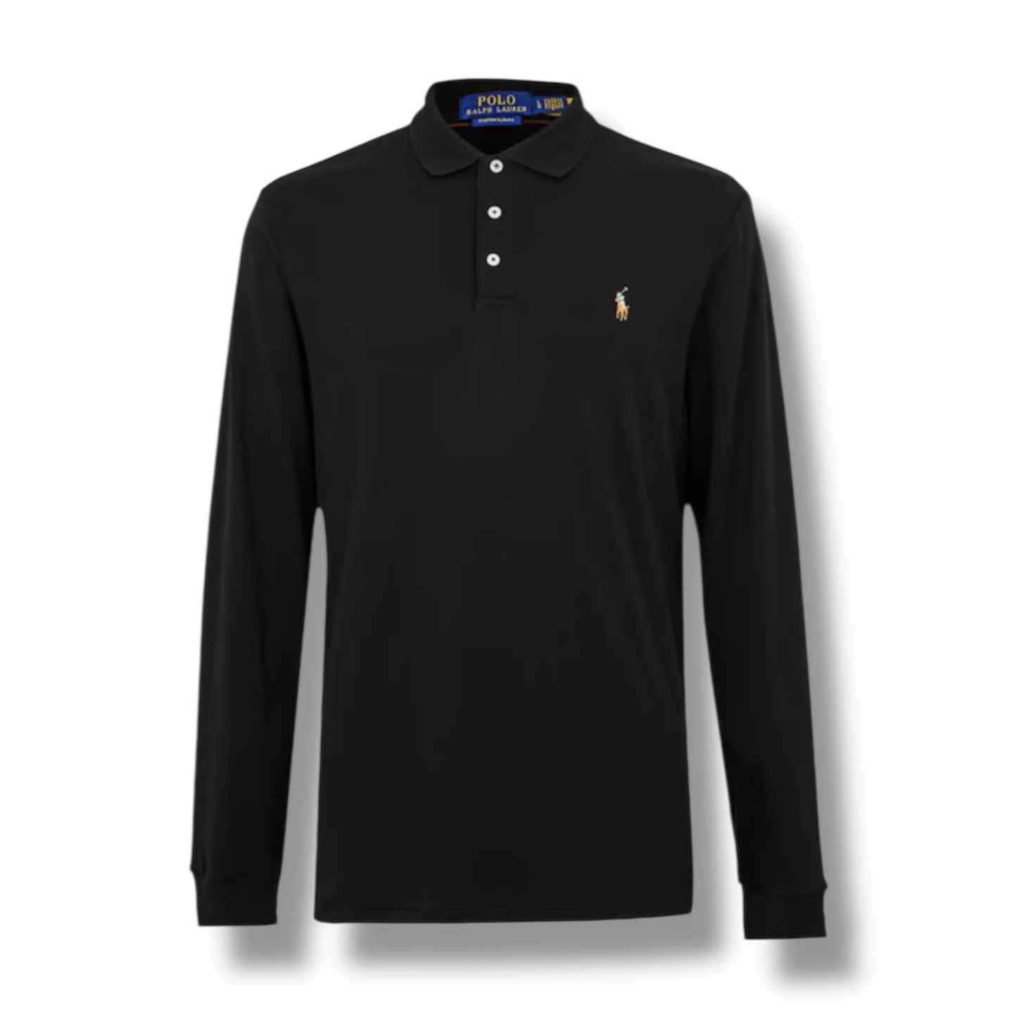 RALPH LAUREN LONG SLEEVE POLO SHIRT BLACK