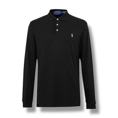 RALPH LAUREN LONG SLEEVE POLO SHIRT BLACK