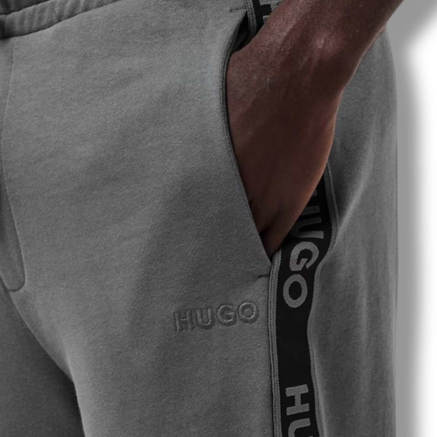 HUGO TAPE CREWNECK FULL TRACKSUIT GREY