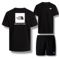 THE NORTH FACE TNF T-SHIRT & SHORTS SET BLACK - WHITE & BLACK