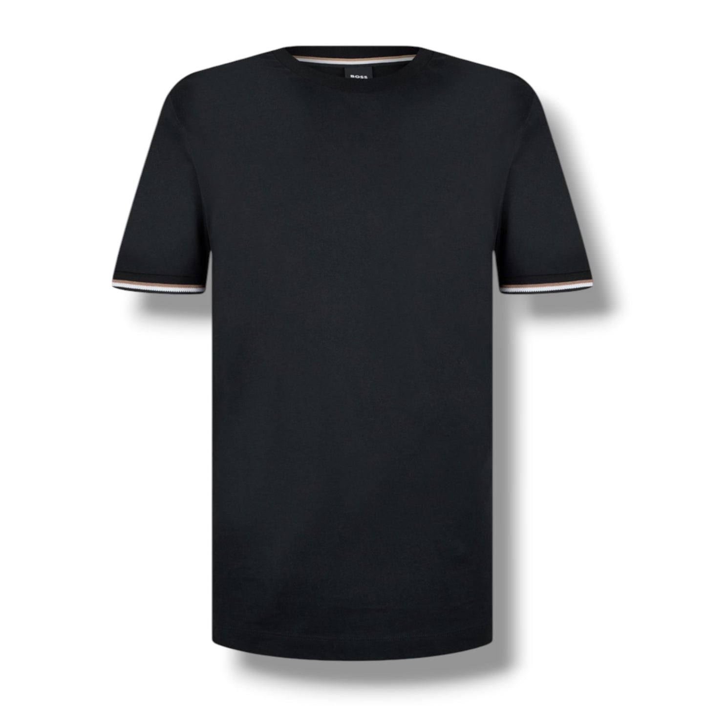 HUGO BOSS SLEEVE TRI TRIM T-SHIRT & SIDE TRIM SWIM SHORTS SET BLACK