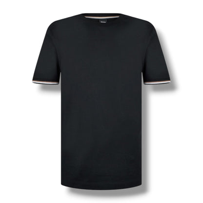 HUGO BOSS SLEEVE TRI TRIM T-SHIRT & SIDE TRIM SWIM SHORTS SET BLACK