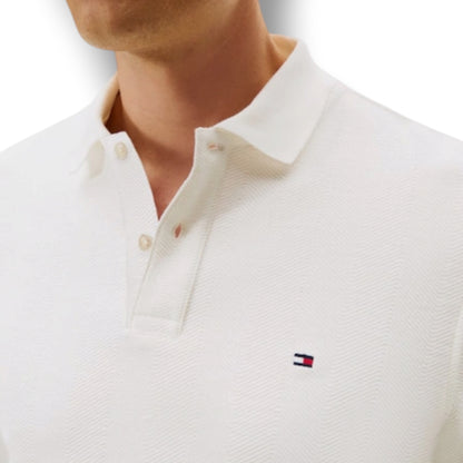 TOMMY HILFIGER LONG SLEEVE POLO SHIRT WHITE