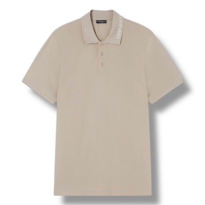 EMPORIO ARMANI EA COLLAR LOGO POLO SHIRT BEIGE