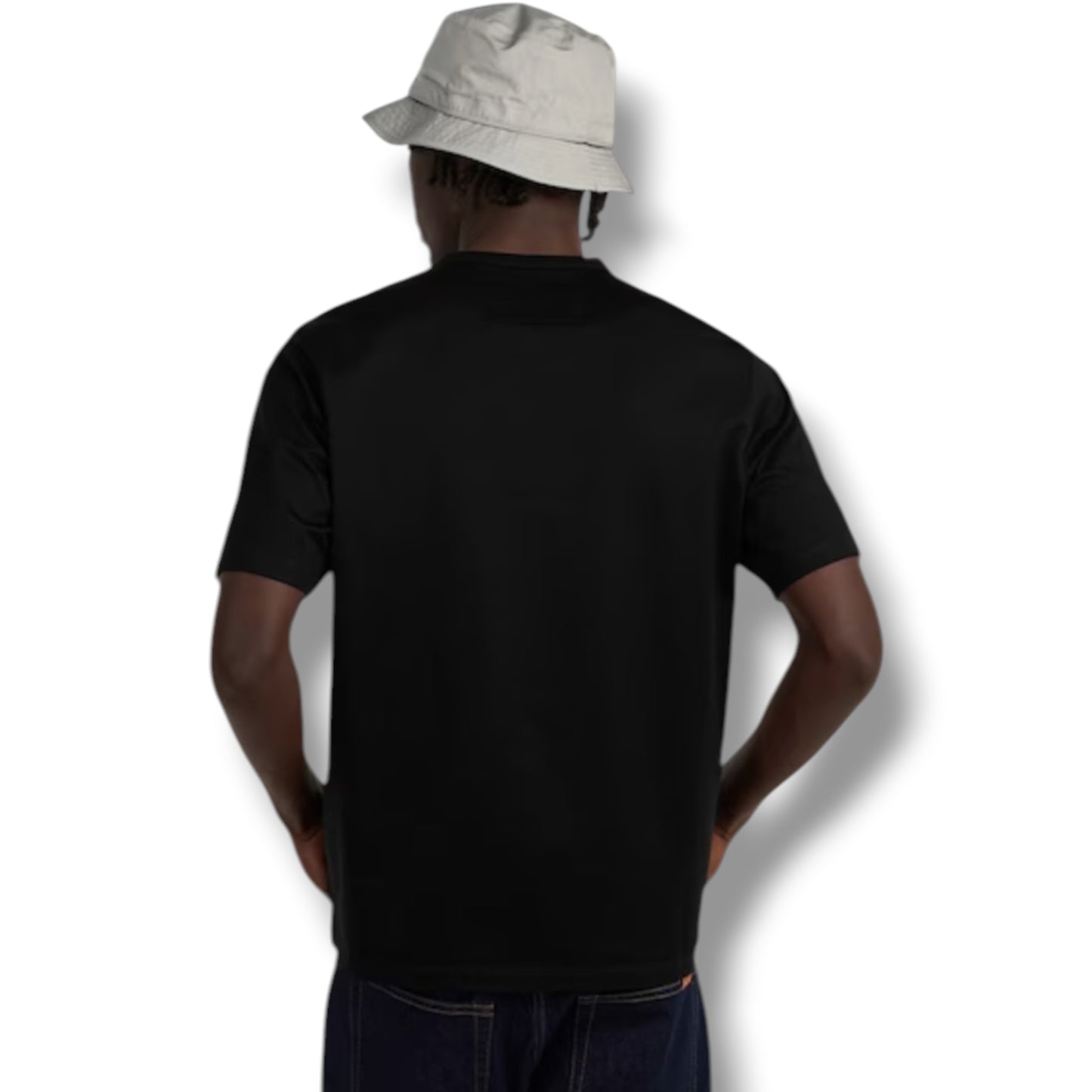 CP COMPANY METROPOLIS FRONT LIGHT BOX LOGO T-SHIRT BLACK