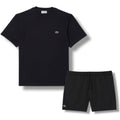 LACOSTE SMALL LOGO T-SHIRT & SWIM SHORTS SET BLACK & BLACK