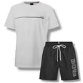 HUGO BOSS STORM T-SHIRT & SWIM SHORTS SET WHITE & BLACK