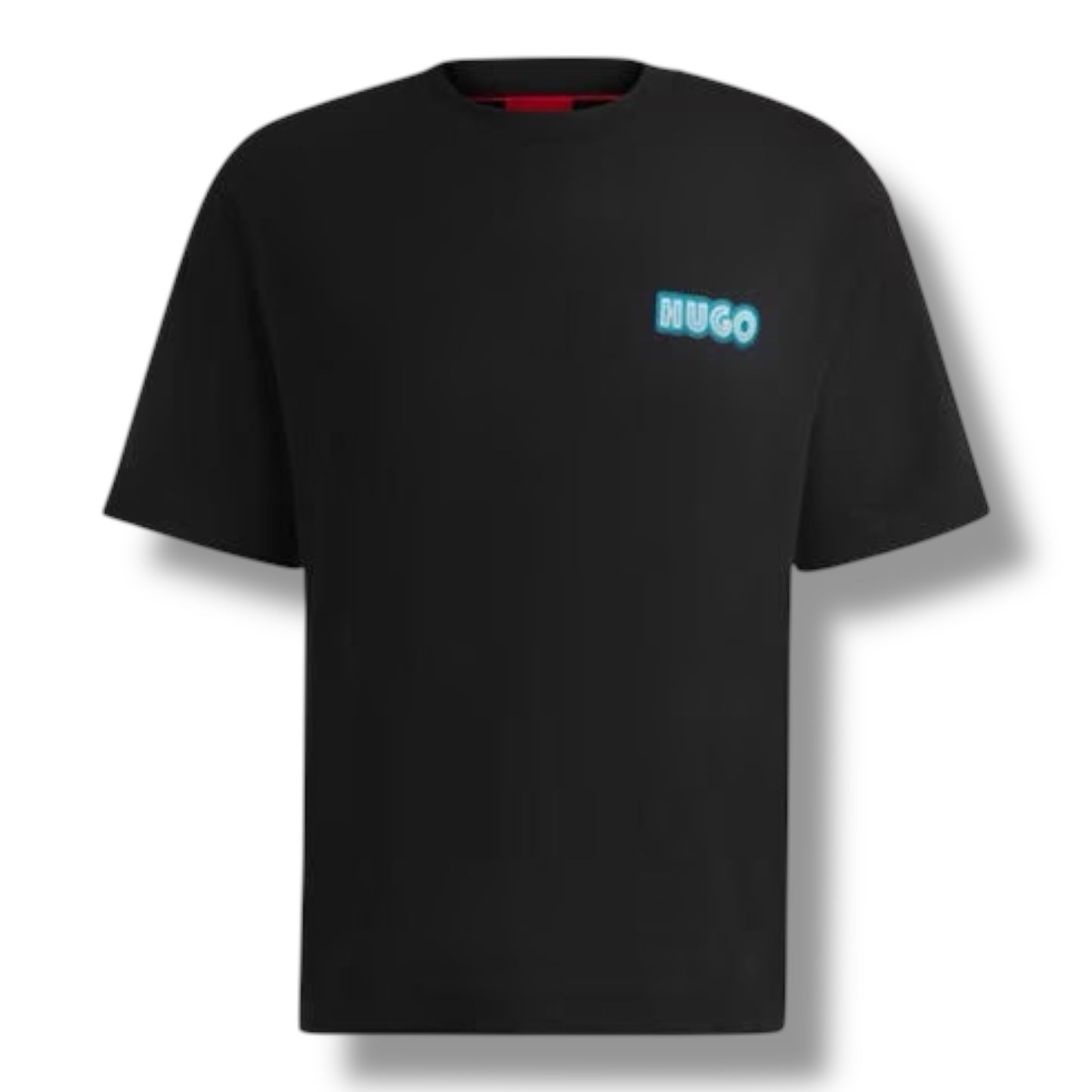 HUGO HUGOWOOD T-SHIRT & VERTI SPRAY LOGO SWIM SHORTS SET BLACK