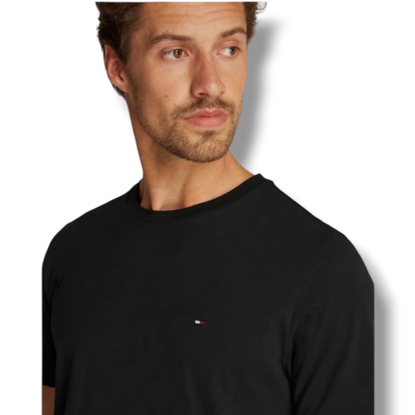 TOMMY HILFIGER SMALL LOGO T-SHIRT & SWIM SHORTS SET BLACK