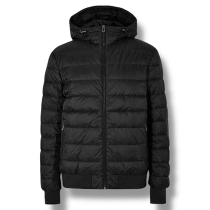 BELSTAFF HOODED SHORT PUFFER JACKET BLACK