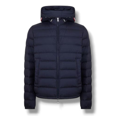 MONCLER VERM HOODED PUFFER JACKET NAVY BLUE