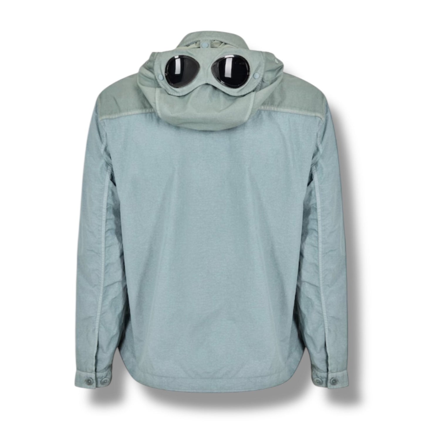 CP COMPANY HOODED GOOGLE OVERSHIRT SILVER BLUE
