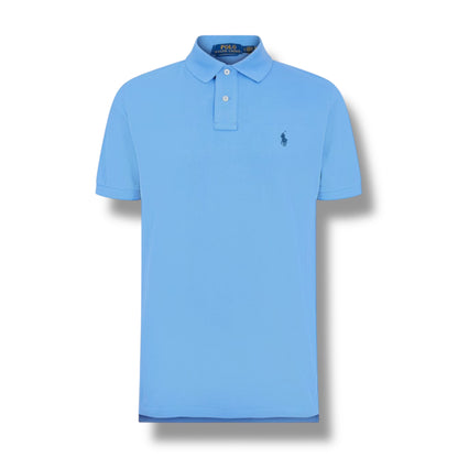 RALPH LAUREN CUSTOM FIT POLO SHIRT HARBOR BLUE
