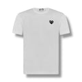 COMME DES GARÇONS SMALL HEART LOGO T-SHIRT WHITE - BLACK