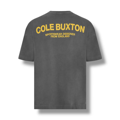 COLE BUXTON LOGO T-SHIRT WASHED BLACK YELLOW