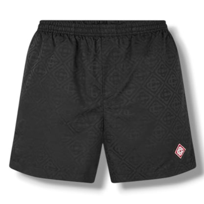 CASABLANCA DIAMOND T-SHIRT & SWIM SHORTS SET WHITE & BLACK