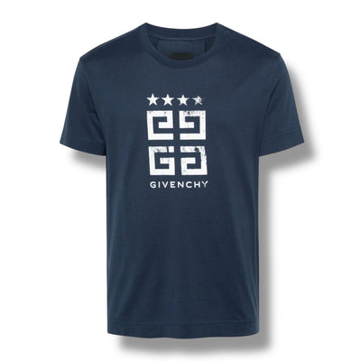 GIVENCHY 4G STARS LOGO T-SHIRT NAVY BLUE