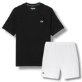 LACOSTE TECH GYM SET T-SHIRT & SHORTS BLACK & WHITE