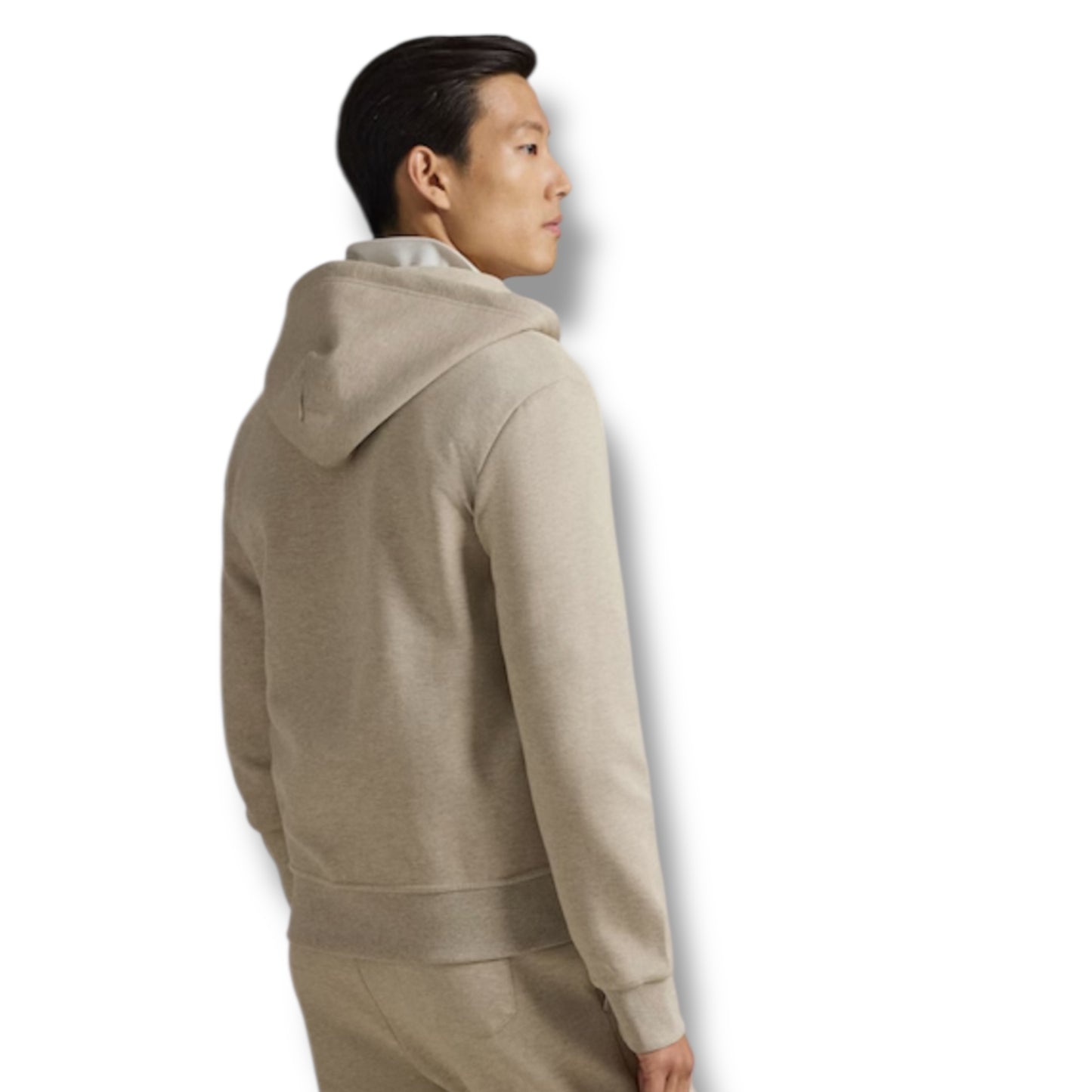 RALPH LAUREN TECH ZIP UP HOODIE BEIGE