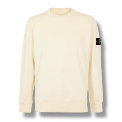 STONE ISLAND CREW NECK SWEATSHIRT IVORY BEIGE