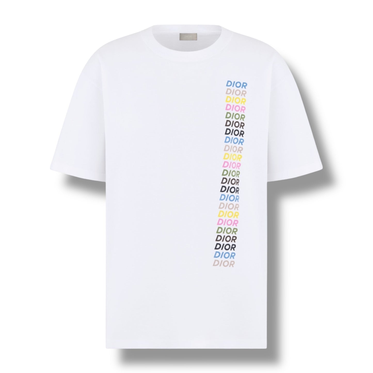 DIOR MULTI VERTICAL LOGO T SHIRT WHITE